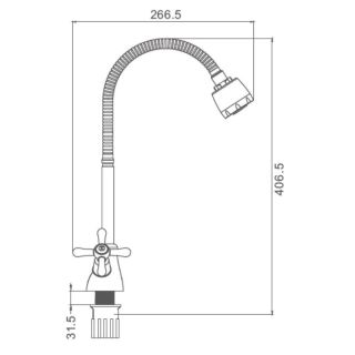 Смеситель для кухни Prohanss P10.43 с гибким изливом и режимом душ хром